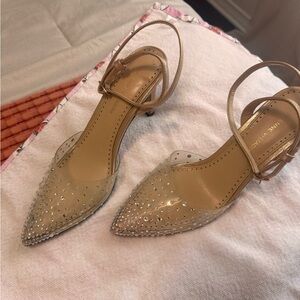 Adrienne Vittadini Beige Studded Heels